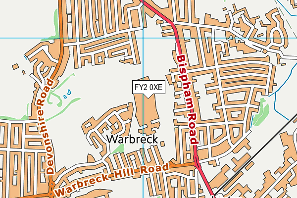 FY2 0XE map - OS VectorMap District (Ordnance Survey)