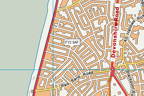 FY2 9AF map - OS VectorMap District (Ordnance Survey)