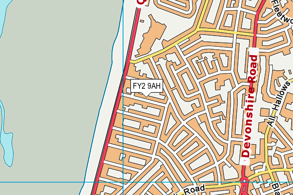 FY2 9AH map - OS VectorMap District (Ordnance Survey)