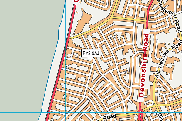FY2 9AJ map - OS VectorMap District (Ordnance Survey)