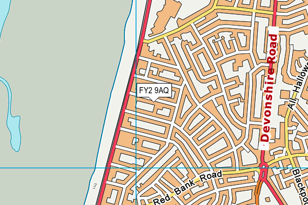 FY2 9AQ map - OS VectorMap District (Ordnance Survey)