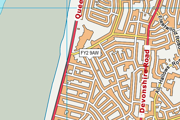 FY2 9AW map - OS VectorMap District (Ordnance Survey)