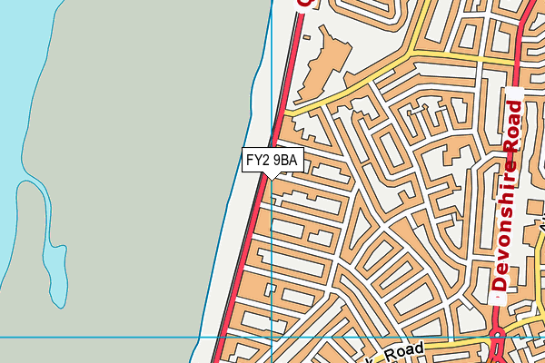 FY2 9BA map - OS VectorMap District (Ordnance Survey)