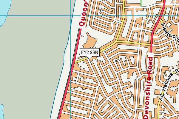 FY2 9BN map - OS VectorMap District (Ordnance Survey)