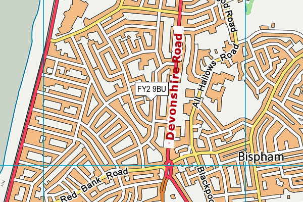 FY2 9BU map - OS VectorMap District (Ordnance Survey)