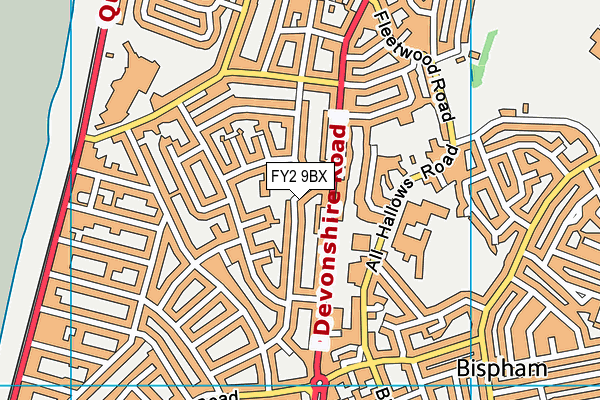 FY2 9BX map - OS VectorMap District (Ordnance Survey)