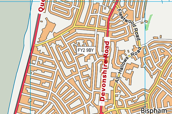 FY2 9BY map - OS VectorMap District (Ordnance Survey)