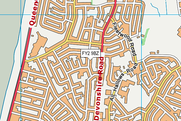 FY2 9BZ map - OS VectorMap District (Ordnance Survey)