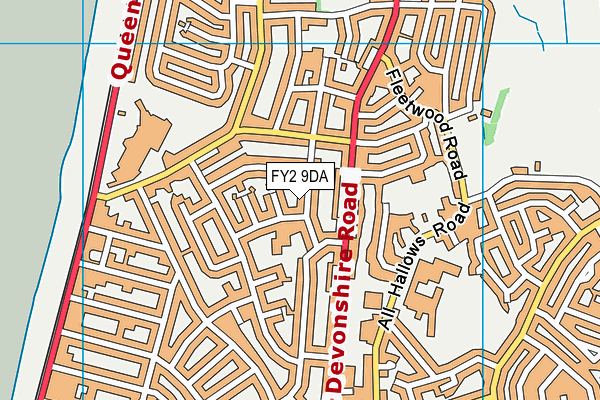 FY2 9DA map - OS VectorMap District (Ordnance Survey)