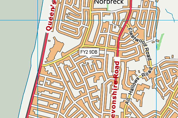 FY2 9DB map - OS VectorMap District (Ordnance Survey)