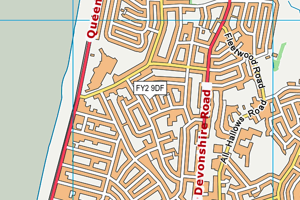 FY2 9DF map - OS VectorMap District (Ordnance Survey)