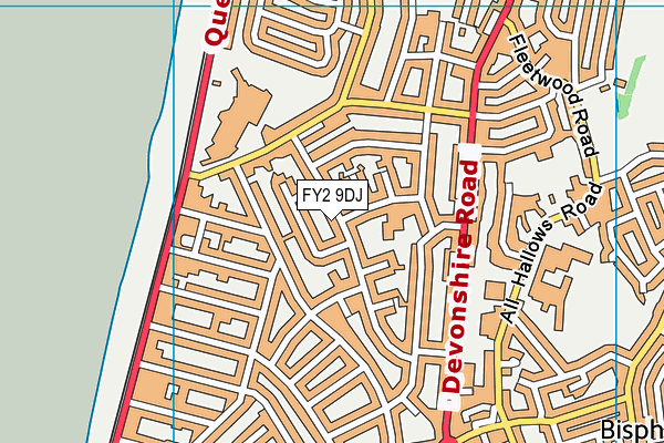 FY2 9DJ map - OS VectorMap District (Ordnance Survey)