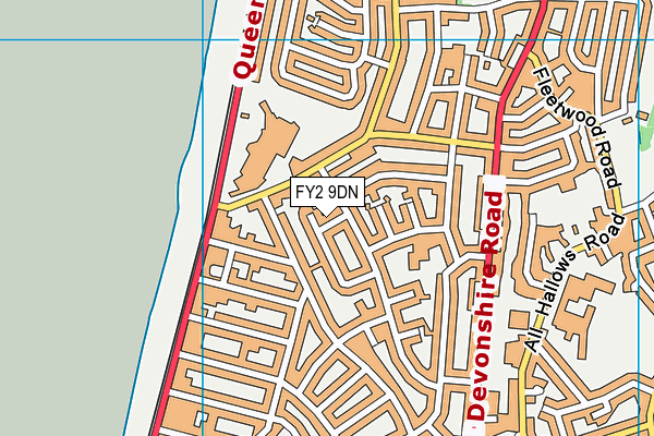 FY2 9DN map - OS VectorMap District (Ordnance Survey)