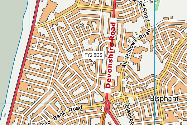 FY2 9DS map - OS VectorMap District (Ordnance Survey)