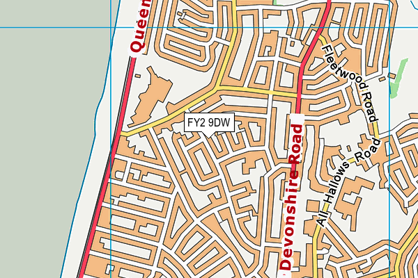 FY2 9DW map - OS VectorMap District (Ordnance Survey)