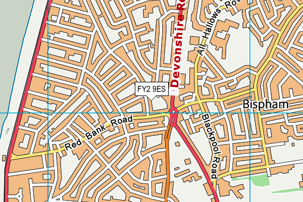 FY2 9ES map - OS VectorMap District (Ordnance Survey)