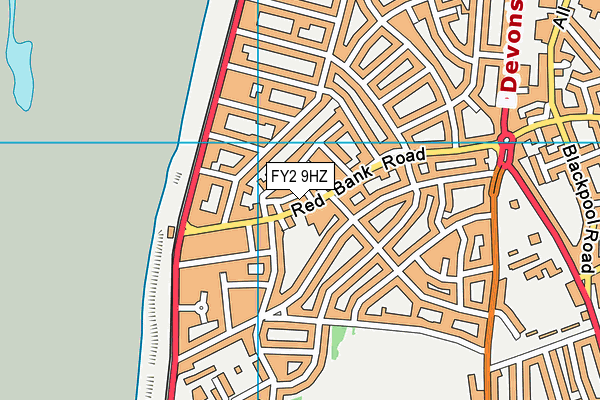 FY2 9HZ map - OS VectorMap District (Ordnance Survey)