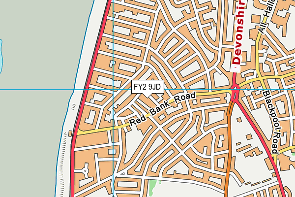FY2 9JD map - OS VectorMap District (Ordnance Survey)