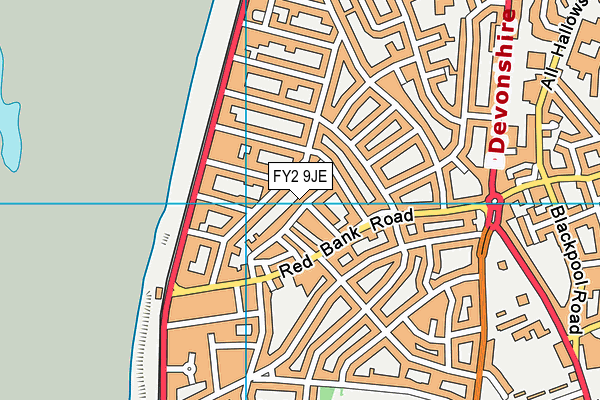 FY2 9JE map - OS VectorMap District (Ordnance Survey)