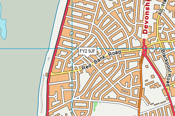 FY2 9JF map - OS VectorMap District (Ordnance Survey)