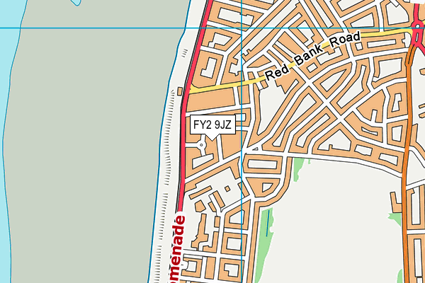 FY2 9JZ map - OS VectorMap District (Ordnance Survey)