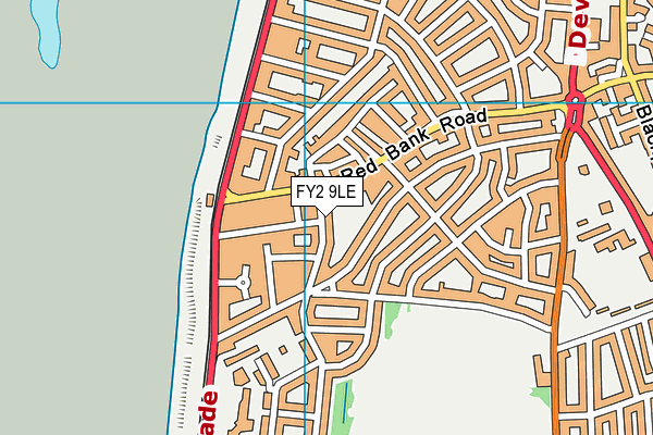 FY2 9LE map - OS VectorMap District (Ordnance Survey)