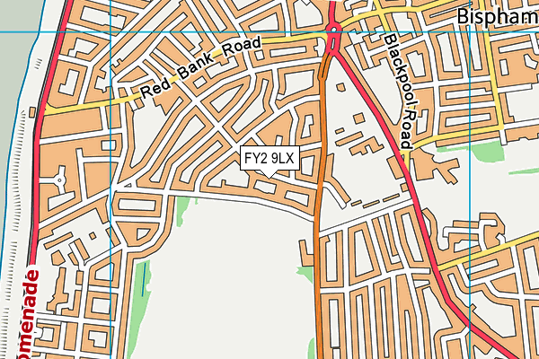 FY2 9LX map - OS VectorMap District (Ordnance Survey)