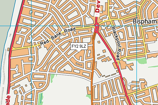 FY2 9LZ map - OS VectorMap District (Ordnance Survey)