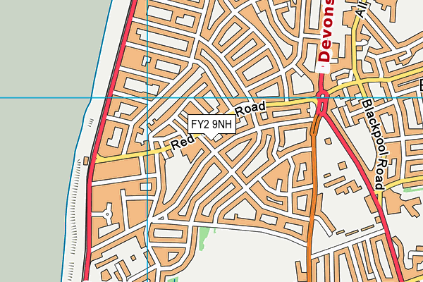 FY2 9NH map - OS VectorMap District (Ordnance Survey)