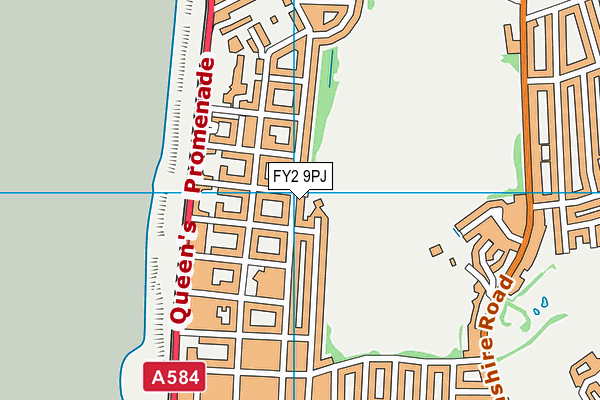 FY2 9PJ map - OS VectorMap District (Ordnance Survey)