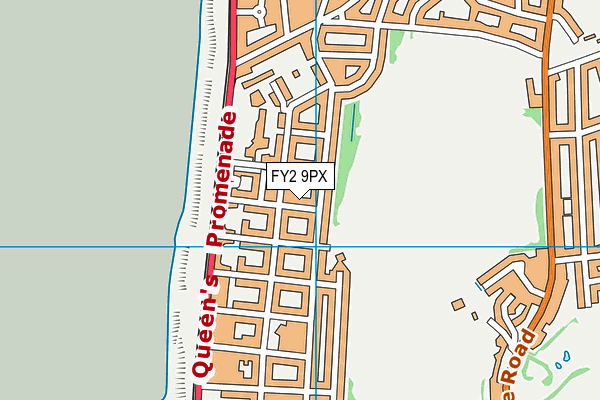 FY2 9PX map - OS VectorMap District (Ordnance Survey)