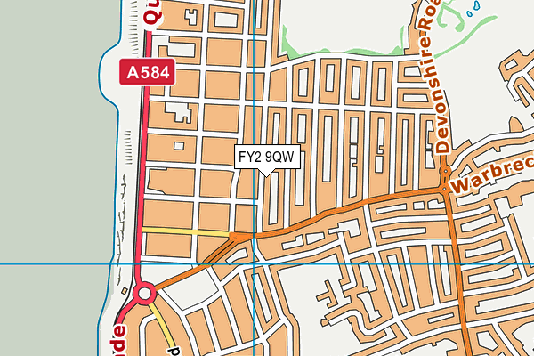 FY2 9QW map - OS VectorMap District (Ordnance Survey)