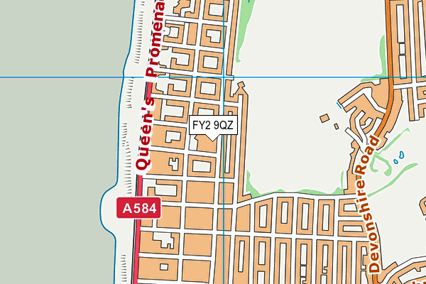 FY2 9QZ map - OS VectorMap District (Ordnance Survey)