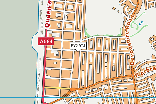 FY2 9TJ map - OS VectorMap District (Ordnance Survey)