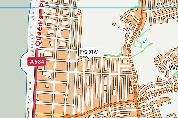 FY2 9TW map - OS VectorMap District (Ordnance Survey)