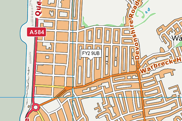 FY2 9UB map - OS VectorMap District (Ordnance Survey)