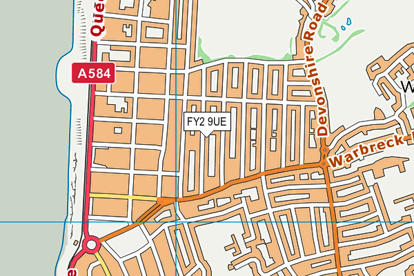 FY2 9UE map - OS VectorMap District (Ordnance Survey)