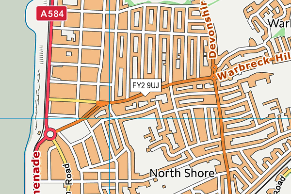 FY2 9UJ map - OS VectorMap District (Ordnance Survey)