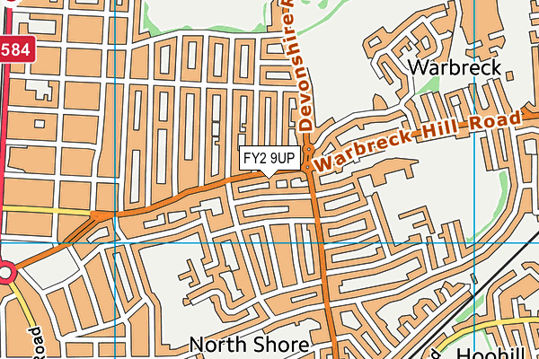 FY2 9UP map - OS VectorMap District (Ordnance Survey)