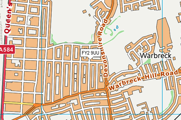 FY2 9UU map - OS VectorMap District (Ordnance Survey)
