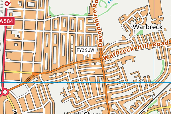 FY2 9UW map - OS VectorMap District (Ordnance Survey)