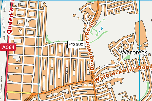 FY2 9UX map - OS VectorMap District (Ordnance Survey)