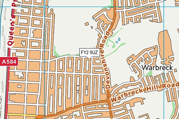 FY2 9UZ map - OS VectorMap District (Ordnance Survey)
