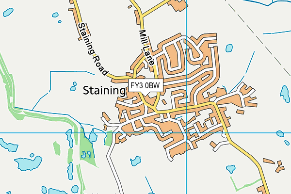Staining C Of E Voluntary Controlled Primary School map (FY3 0BW) - OS VectorMap District (Ordnance Survey)