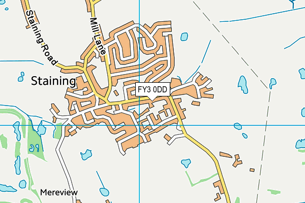 Staining Village Hall map (FY3 0DD) - OS VectorMap District (Ordnance Survey)
