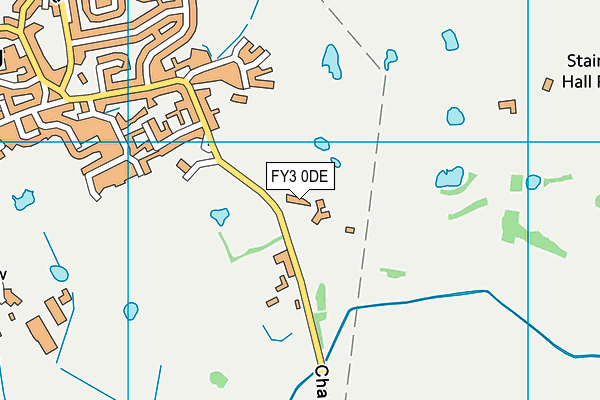 Staining Lodge Golf Course map (FY3 0DE) - OS VectorMap District (Ordnance Survey)