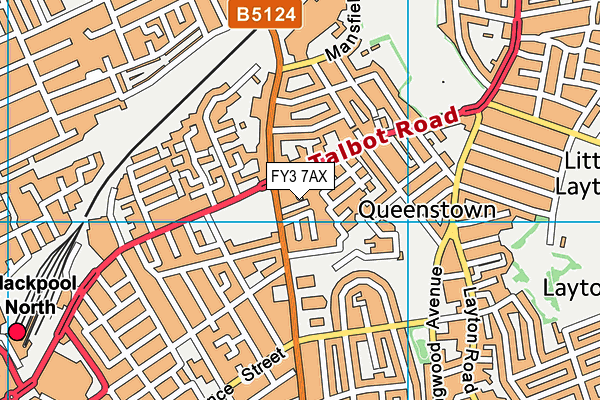 FY3 7AX map - OS VectorMap District (Ordnance Survey)