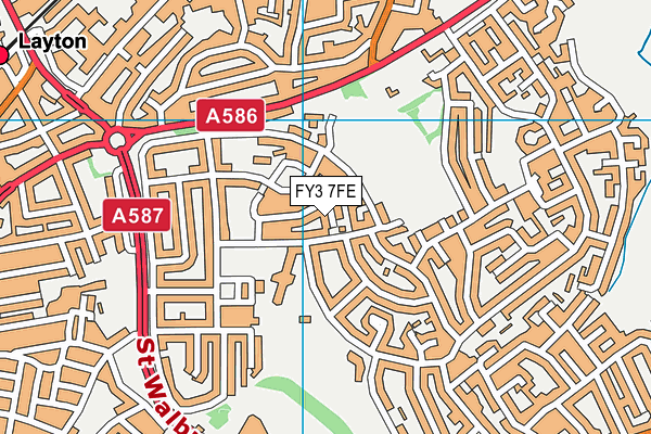 FY3 7FE map - OS VectorMap District (Ordnance Survey)