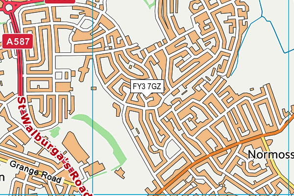 FY3 7GZ map - OS VectorMap District (Ordnance Survey)