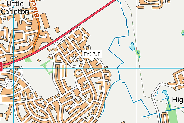 FY3 7JT map - OS VectorMap District (Ordnance Survey)